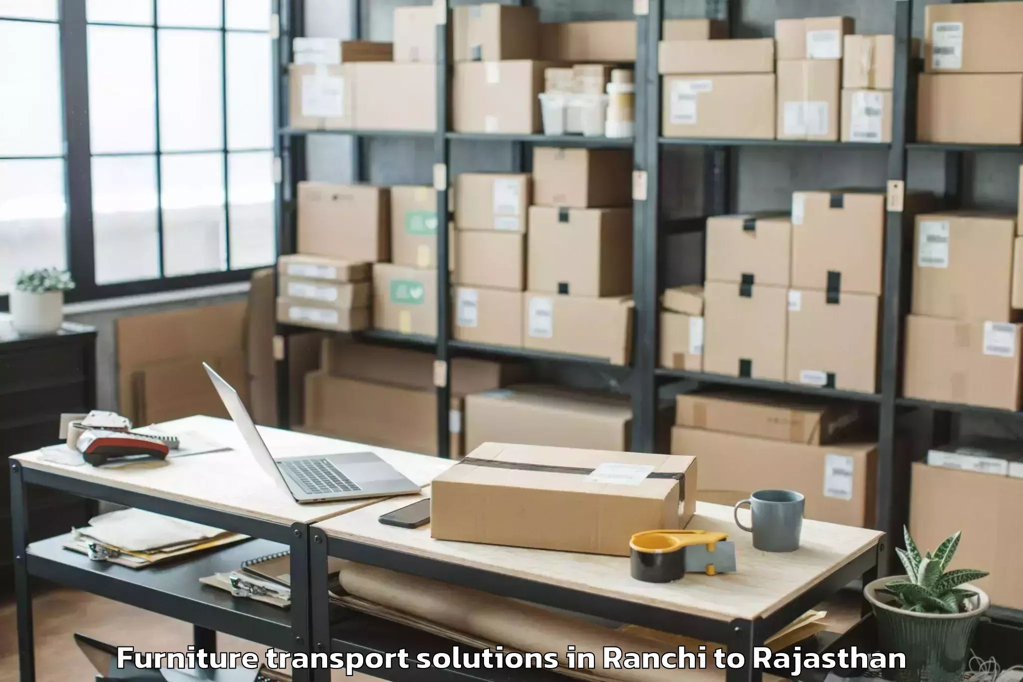 Trusted Ranchi to Abu Road Furniture Transport Solutions